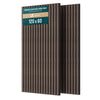 Lot de 2 panneaux acoustiques muraux Tasseaux en bois MDF avec feutre noir 120x60x2.1cm chêne foncé