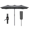 Parasol Jardin Double Aluminium 270 x 460 cm gris - VOUNOT FR