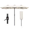 Parasol Jardin Double Aluminium 270 x 460 cm beige - VOUNOT FR