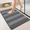 Lot de 2 Tapis de Bain Antidérapant chenille microfibre 60x90cm gris
