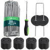 Lot de 200 piquets de fixation U 150x30mm avec 100 Rondelles de fixation plastique - VOUNOT FR