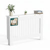 Cache radiateur en MDF avec lattes et etagere 111×19×82 cm Blanc - VOUNOT FR