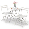 Ensemble bistro extérieur 1 table 2 chaises acier blanc - VOUNOT FR