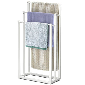 Porte serviettes sur pied autoportant 3 niveaux blanc - VOUNOT FR