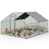 Enclos poulailler en metal galvanise et grillage avec bache PE 300x300x200cm - VOUNOT FR