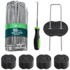 Lot de 100 piquets de fixation U 150x30mm avec 50 Rondelles de fixation plastique - VOUNOT FR
