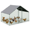 Enclos poulailler en metal galvanise et grillage avec bache PE 300x200x200cm - VOUNOT FR