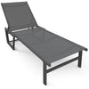 Bain de soleil transat aluminium en textilene 190x62x31cm gris - VOUNOT FR