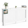 Cache radiateur en MDF avec lattes et etagere 152×19×82 cm Blanc - VOUNOT FR