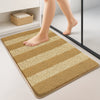 Lot de 2 Tapis de Bain Antidérapant chenille microfibre 60x90cm beige