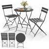 Set de Bistro en metal 1 table 2 chaises Gris - VOUNOT FR
