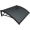 Auvent de porte marquise 120x80 cm en Polycarbonate anti UV Anthracite - VOUNOT FR