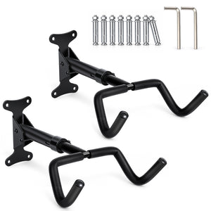 Lot de 2 Support mural velo pliable et reglable metal noir - VOUNOT FR
