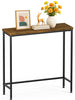 Console table style industriel en metal et MDF 75x24x75 cm Marron