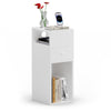 Table de chevet d’appoint avec tiroir et compartiment 25x30x66cm blanc - VOUNOT FR