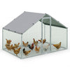 Enclos poulailler en metal galvanise et grillage avec bache PE 300x200x200cm
