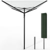 Etendoir a Linge Exterieur Rotatif avec housse de protection et Surface etendage 50m Noir