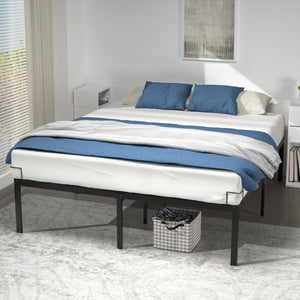 Cadre de lit metal avec fixation sommier et hauteur 36cm 180x200cm noir