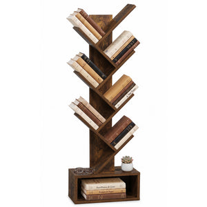 Bibliotheque Arbre etagere a Livres 38x19x113cm Marron Rustique - VOUNOT FR