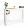 Cache radiateur en MDF avec lattes et etagere 111×19×82 cm Blanc Chêne - VOUNOT FR