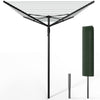 Etendoir a Linge Exterieur Rotatif avec housse de protection et Surface etendage 45m Noir
