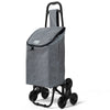 Chariot de courses pliable monte escalier style oxford gris - VOUNOT FR