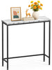 Console table style industriel en metal et MDF 75x24x75 cm Blanc
