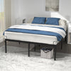 Cadre de lit metal avec fixation sommier et hauteur 36cm 140x190cm noir
