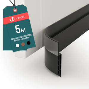 Bas de porte isolant coupe froid 500 cm noir
