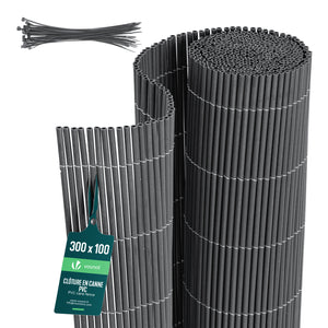 Clôture en canisse PVC 100x300cm Anthracite - VOUNOT FR