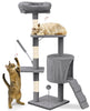 Arbre a chat 112cm multi niveaux Griffoir et niche Gris - VOUNOT FR