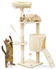 Arbre a chat 112cm multi niveaux Griffoir et niche Beige - VOUNOT FR