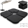 Lot de 4 dalles lestage parasol HDPE 60L eau - 100kg sable noires