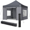 Tonnelle de jardin renforcée 3x3m pliable avec 4 parois et sac de transport a roulette gris - VOUNOT FR