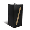 Reservoir à granules pellets avec roulettes facade diagonale 45kg 36x36x76cm noir - VOUNOT FR