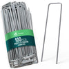 Lot de 100 piquets de fixation pour jardin U 150x30mm en acier galvanise - VOUNOT FR