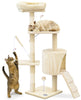 Arbre a chat 112cm multi niveaux Griffoir et niche Beige