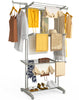 Sechoir a linge etendoir renforce 4 niveaux 125x62x173cm gris