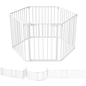 Barriere de securite cheminee pliable 3.75M 6 panneaux blanc