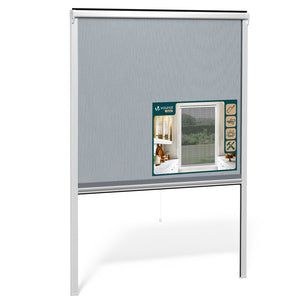 Store moustiquaire pour fenetre enroulable et recoupable en pvc L130 x H160 cm Blanc - VOUNOT FR