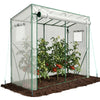 Serre de jardin Serre tomates avec porte et fenetres moustiquaire bache PE renforcee 135g/m2 200x77x170cm Blanc - VOUNOT FR