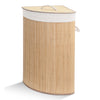 Panier a linge en bambou d’angle avec couvercle 58L