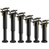 Lot de 6 Pieds de meubles lits Hauteur reglables 18-32 cm en metal noir
