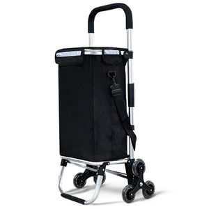 Chariot de courses pliable monte escalier aluminium avec sac isotherme noir - VOUNOT FR