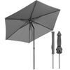 Parasol de jardin inclinable avec aeration et sac bandouliere 270cm gris