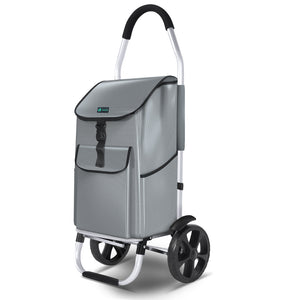 Chariot de course pliable aluminium 2 roues gris