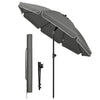 Parasol de jardin 2m avec ancrage sol et sac de transport Gris - VOUNOT FR