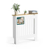 Cache radiateur en MDF avec lattes et etagere 78×19×82 cm Blanc Chêne - VOUNOT FR