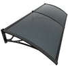 Auvent de porte marquise 200x80 cm en Polycarbonate anti UV Anthracite - VOUNOT FR