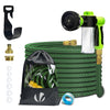 Tuyau d’Arrosage Extensible 15m avec Récipient Savon et accessoires vert - VOUNOT FR